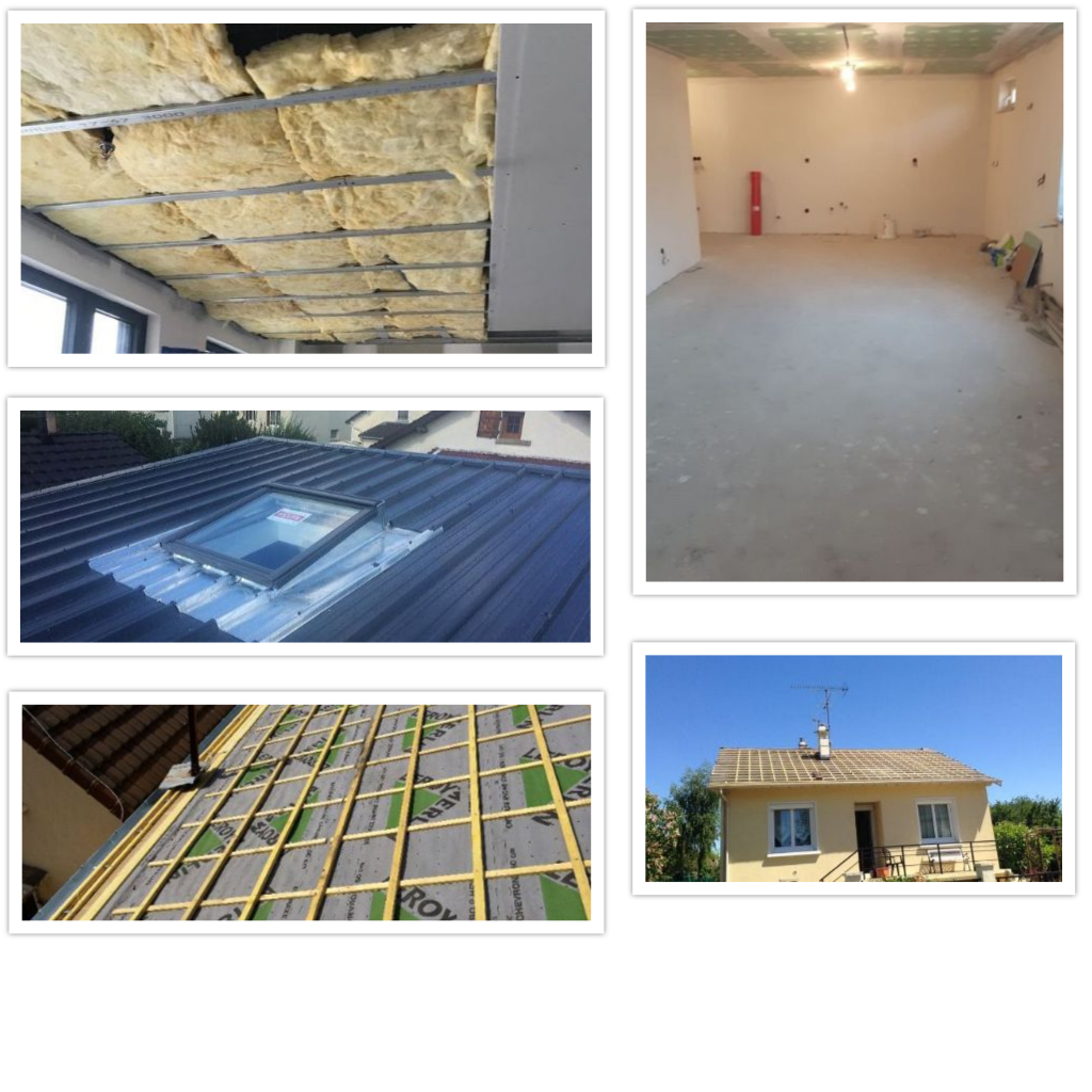 collage de diverses photos issues de nos réalisations dans le domaine du bâtiment